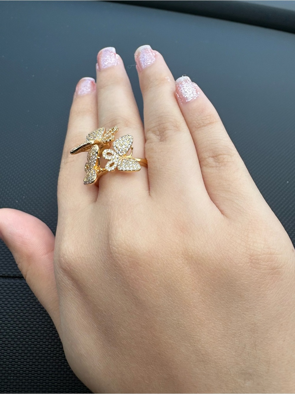 ✨ Gorgeous Pave Butterfly Statement Ring! - Picture 2 of 6